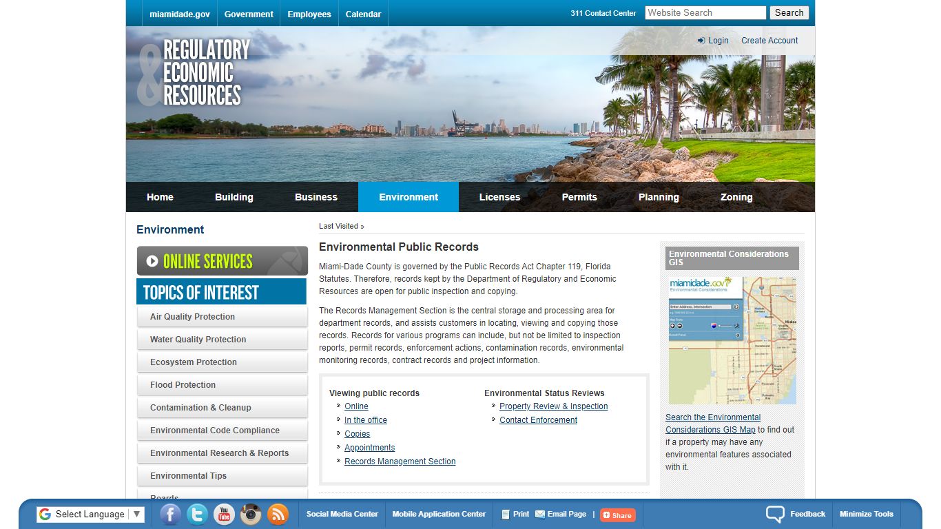 Environmental Public Records - Miami-Dade County